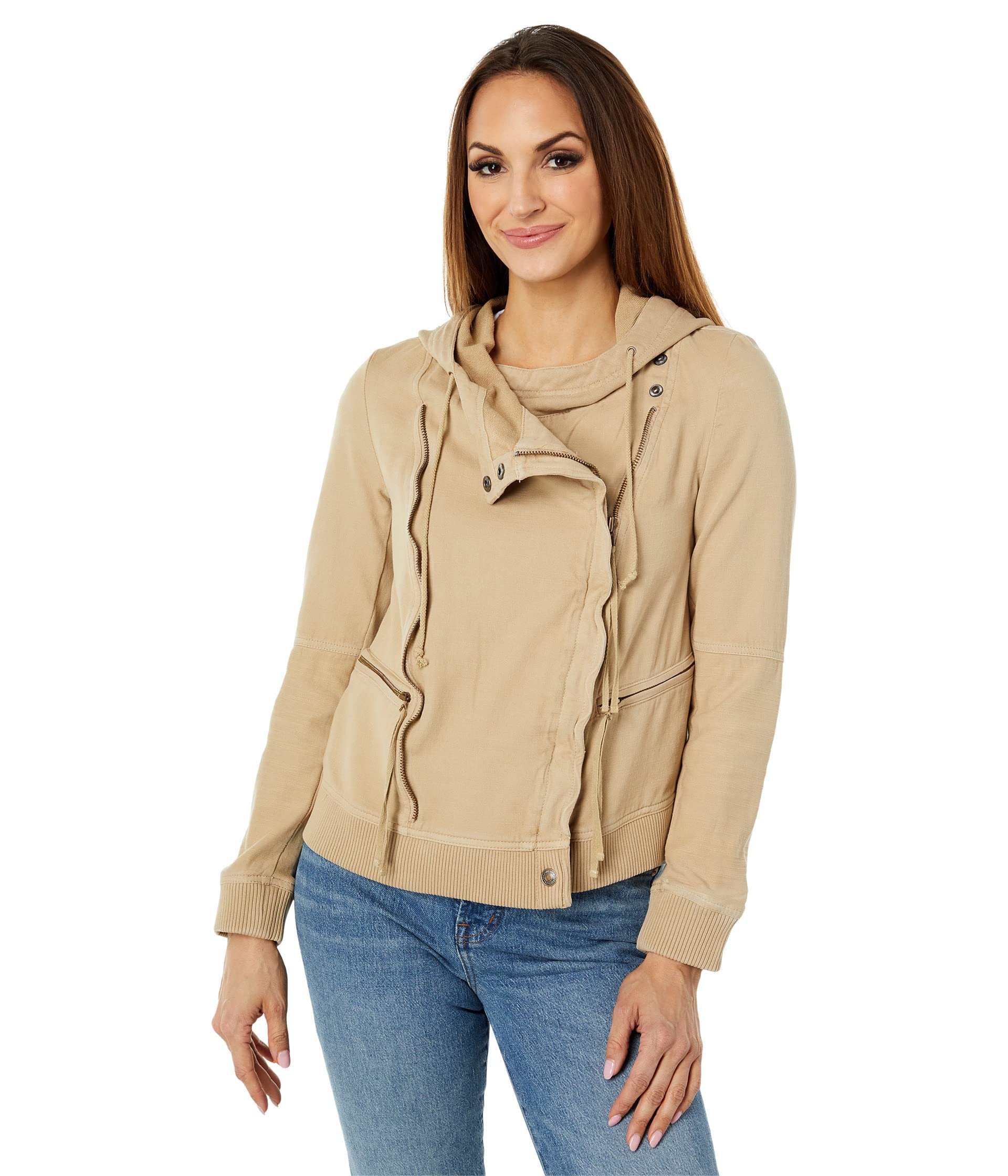 Free People Carmen Moto Jacket - Women's Vintage Style Distressed Leather Biker Jacket for Casual Outfits & Night Out