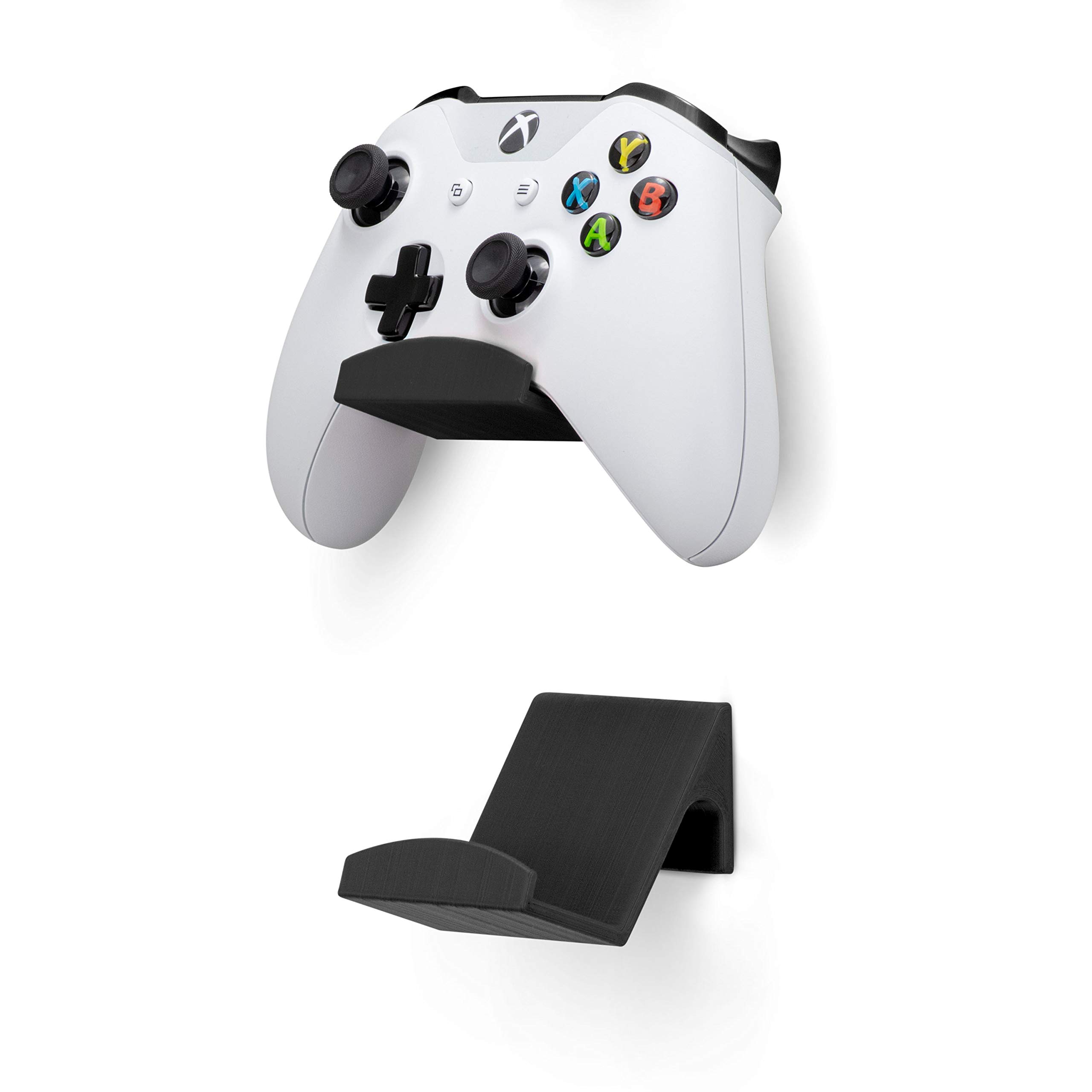 BRAINWAVZ 2-Pack Universal Game Controller Wall Mount Holder - Compatible with XBOX Series X/S, PS5, PS4, PS3, Nintendo Switch & PC Controllers - Easy Stick-On Installation for Organized Gaming Setup - Perfect for Bedroom, Game Room or Office Organization