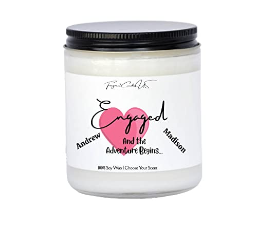 Personalized Engagement Gifts for Bride & Couple - Custom Wedding & Bridal Shower Presents - Romantic Engagement Candles - Perfect for Engagement Parties, Bridal Showers & Wedding Celebrations