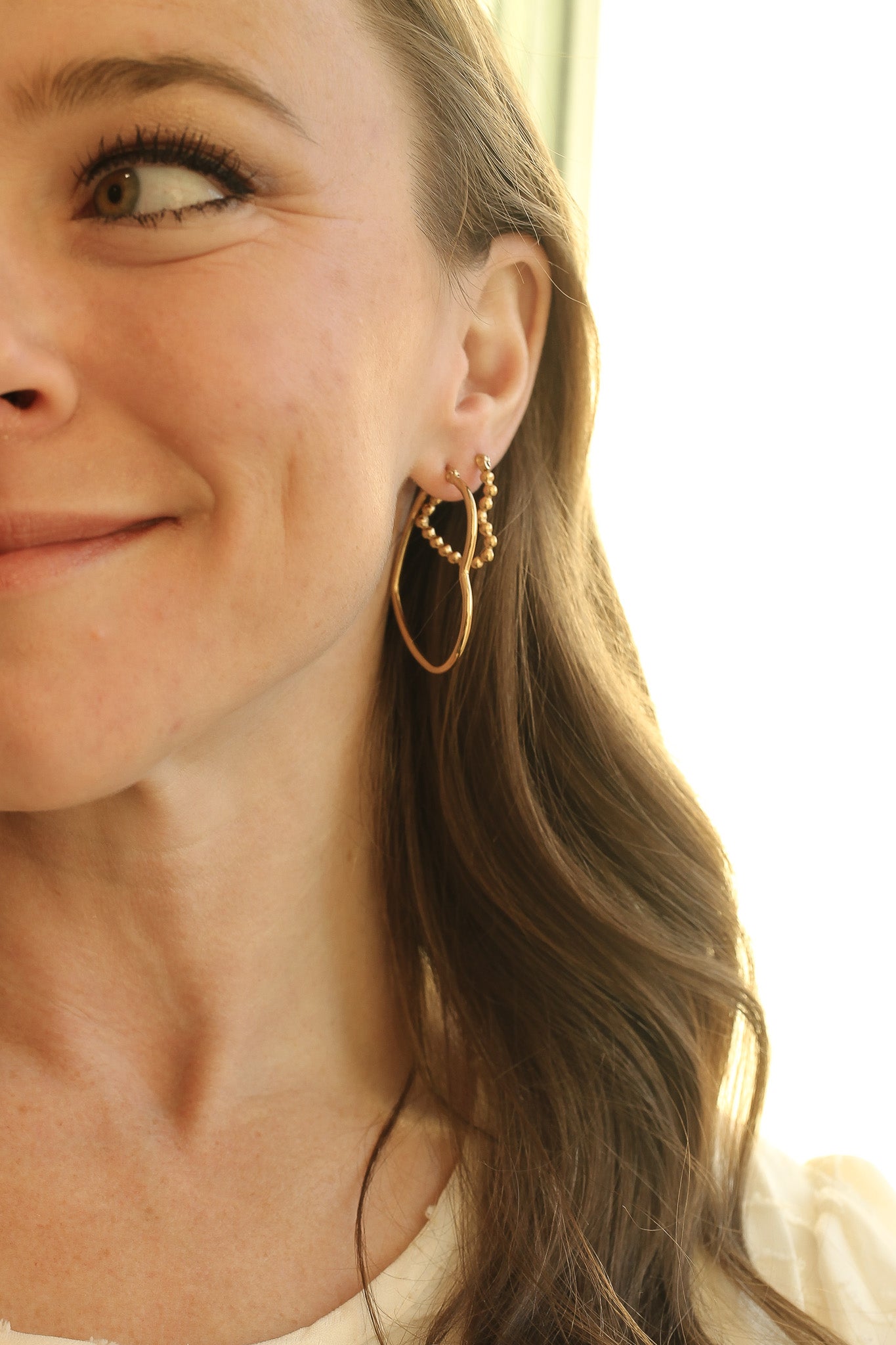 Trendy Lover Hoop Earrings for Women - Romantic & Elegant Jewelry Gift for Her - Perfect for Date Nights, Weddings & Special Occasions