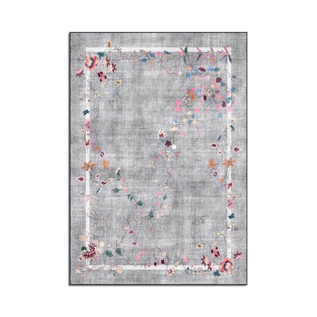 LIKETN Retro Floral Area Rug - Abstract Geometric Non-Slip Indoor Outdoor Carpet for Living Room, Bedroom & Bathroom - 2'x3' Vintage Home Decor Runner Rug for Cozy Home & Office Spaces