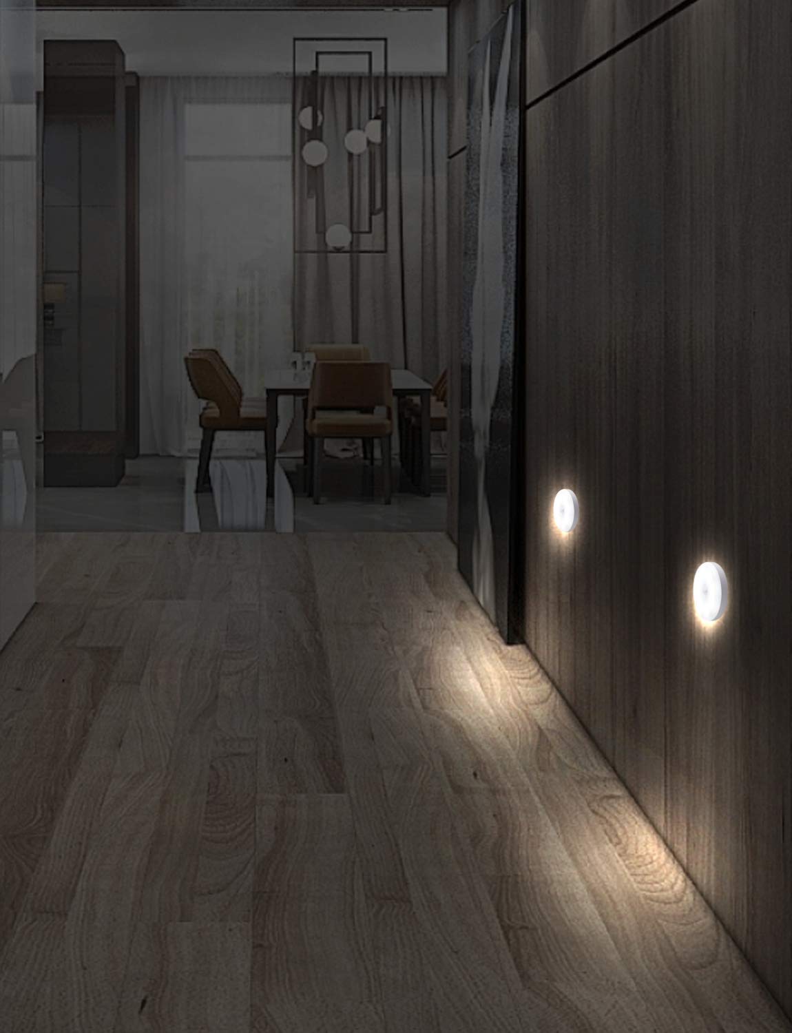 Motion Sensor LED Night Light - Rechargeable Stair & Closet Lighting with 3 White Lights for Home Safety & Convenience | Perfect for Hallways, Bedrooms, Kitchens & Bathrooms