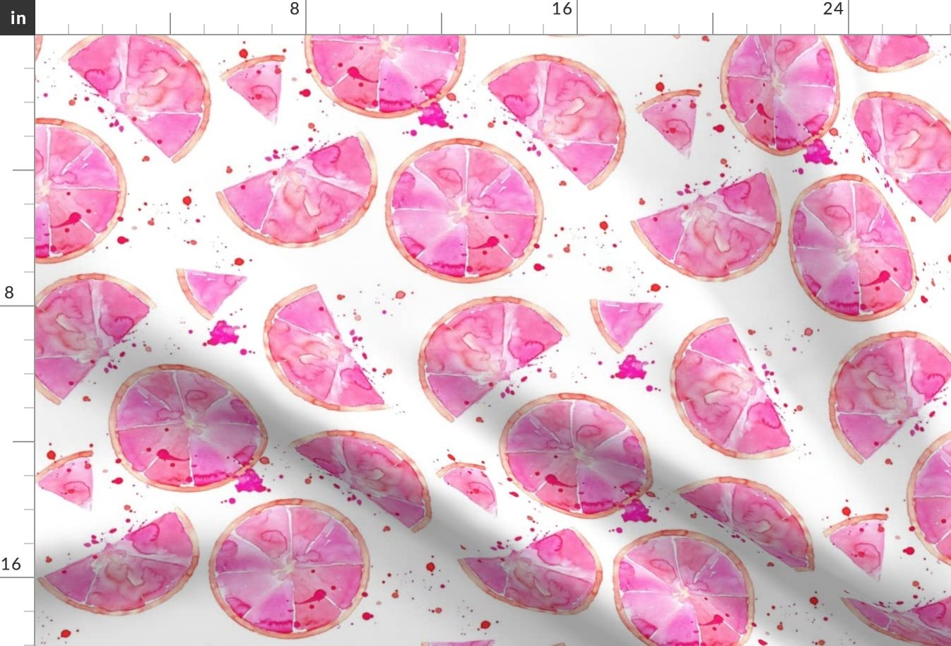 Pink Grapefruit Watercolor Citrus Fruit Printed Minky Fabric Fat Quarter - Soft Plush Fabric for Sewing Baby Blankets, Quilt Backing & DIY Plush Toys - Perfect for Nursery Decor & Handmade Gifts