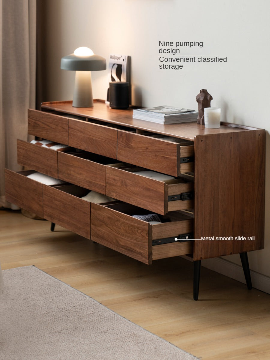 Premium Black Walnut Solid Wood Cabinet - Handcrafted Storage Organizer for Kitchen, Bathroom & Living Room | Rustic Home Decor & Space Saving Solution