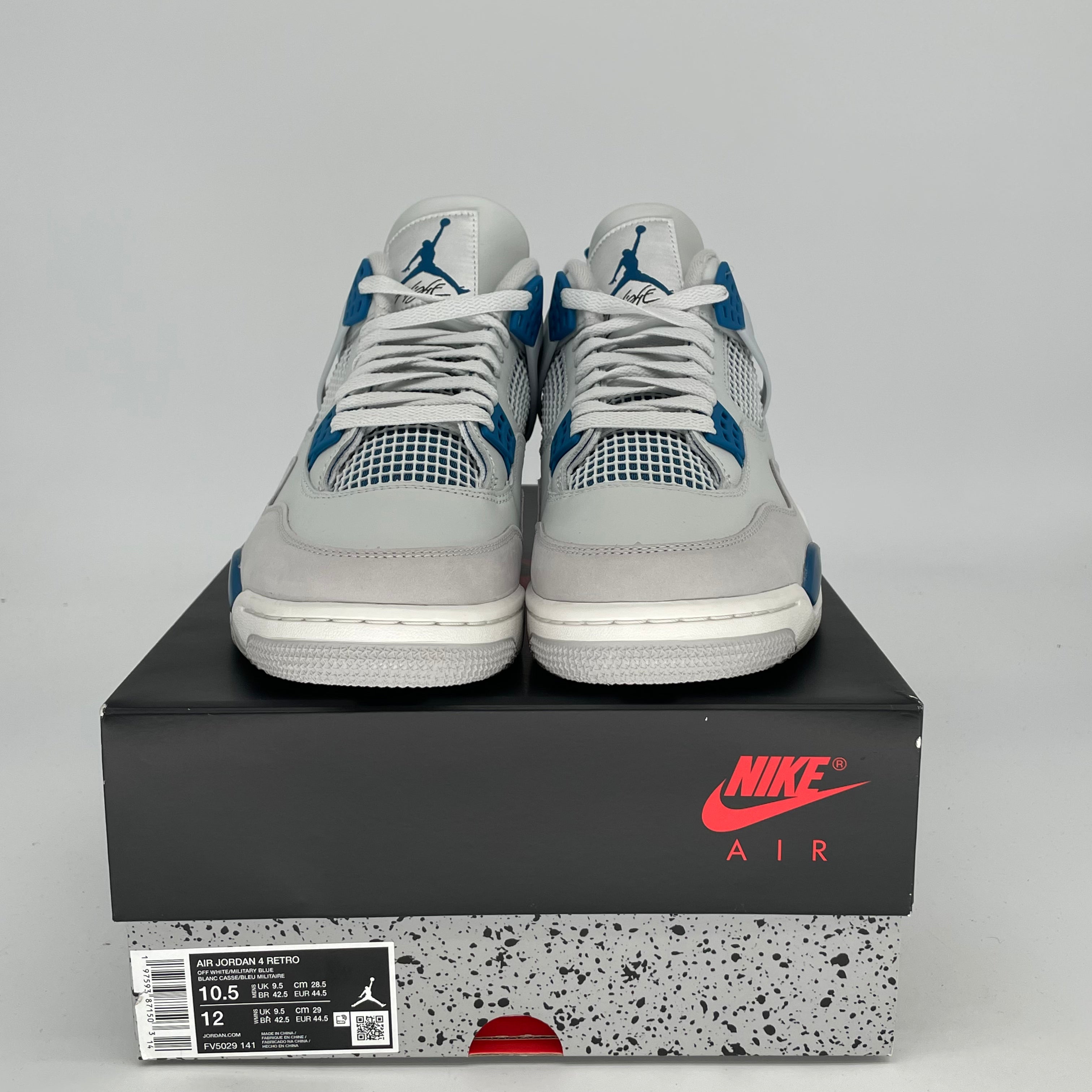 Original: AIR JORDAN 4 MILITARY BLUE SIZE 10.5/12W FV5029 141   Optimized: Air Jordan 4 Retro Military Blue Men's/Women's Basketball Shoes Size 10.5/12W - FV5029-141 | Authentic Sneakers for Running, Training & Streetwear Fashion