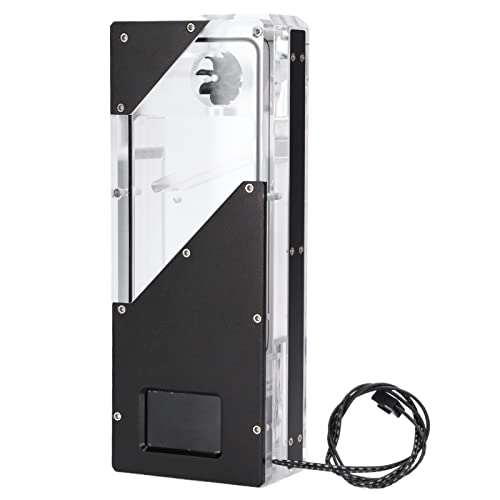 5V 3Pin PC Water Pump Tank - Computer Intelligent Water Cooling Radiator with Acrylic Cylinder Reservoir & Temperature/Speed Display - Perfect for Custom Gaming PC Builds and Liquid Cooling Systems