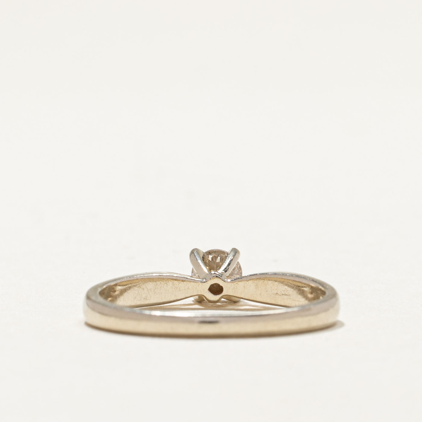 14K Gold Solitaire Diamond Reverse Tapered Ring - 0.21ct Round Cut Diamond Engagement Ring for Women - Size 4.25 - Perfect for Proposals, Anniversaries & Special Occasions