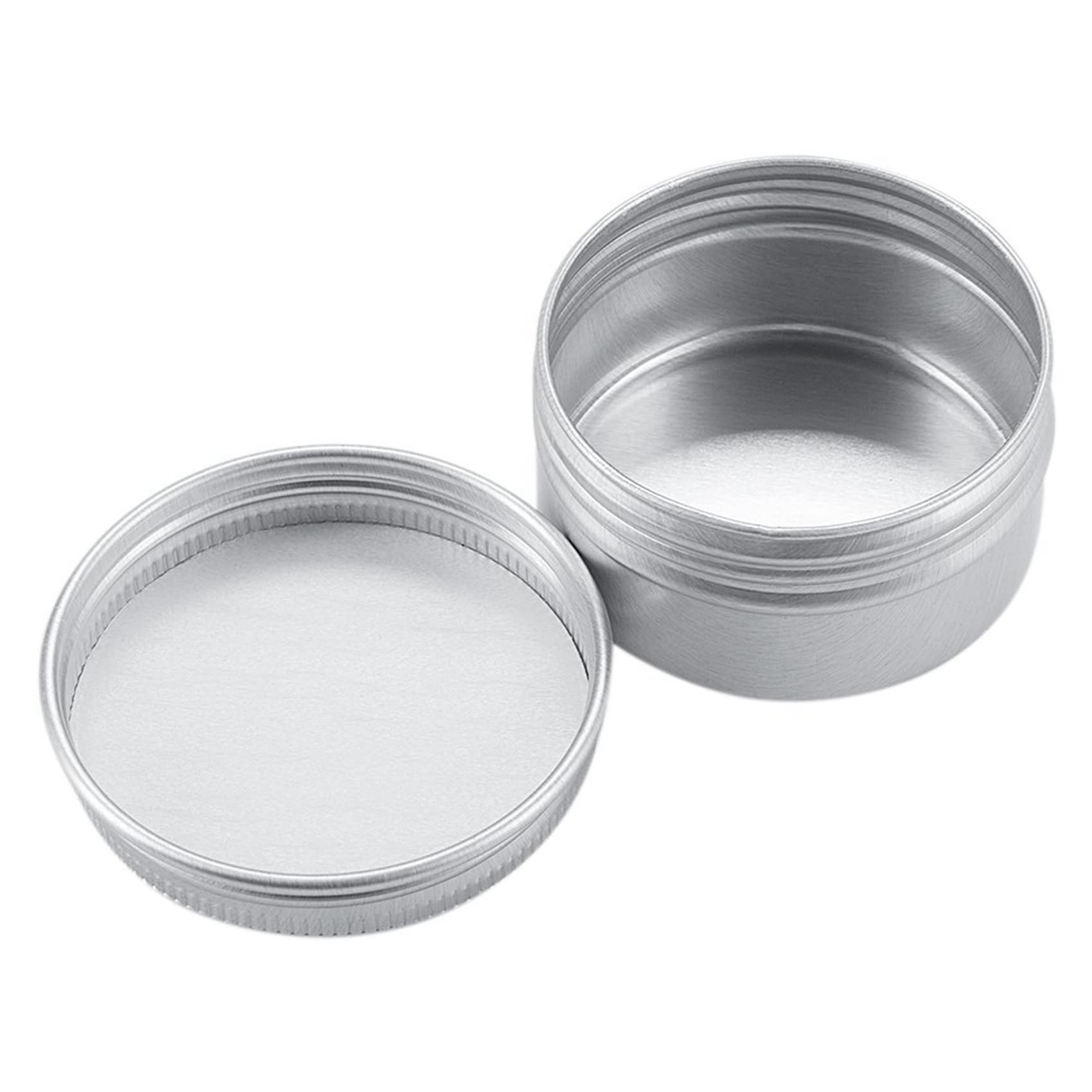 30ml Silver Small Aluminum Round Lip Balm Containers with Screw Cap - Pack of 48 for DIY Lip Balm, Candles, Tea & Essential Oils - Perfect for Home Crafting, Gifts & Small Business Packaging