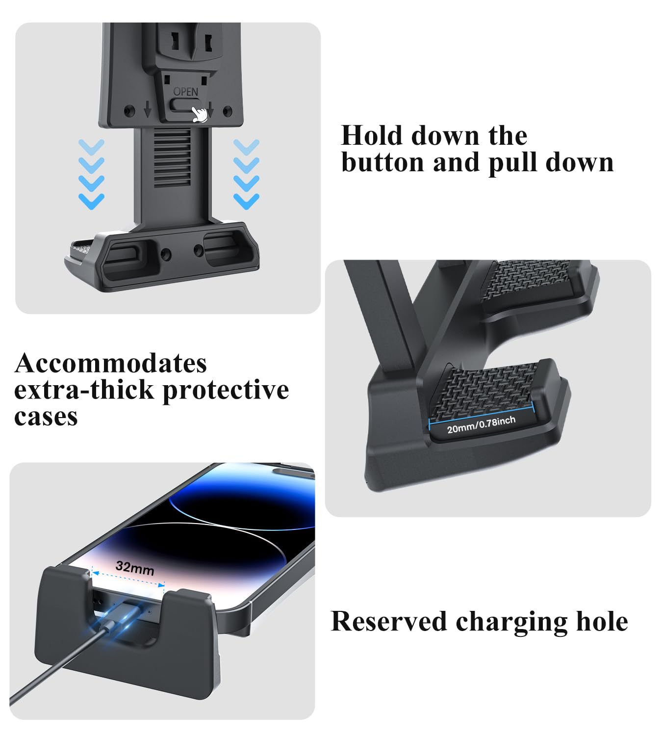 OHLPRO Universal Car Tablet Holder Headrest Mount for Tesla Model 3/Y - Adjustable Back Seat iPad Stand for Road Trips, Fits 5-13