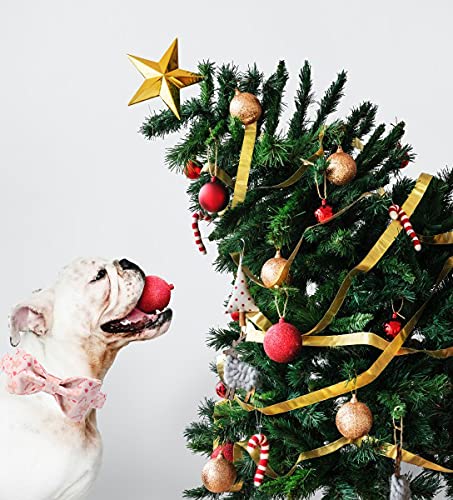 Stylish Adjustable Dog Collar with Bowtie - Christmas Gingerbread Man Design Pet Collar for Large Dogs | Perfect Gift for Boy & Girl Dogs | Great for Holidays, Parties & Daily Walks