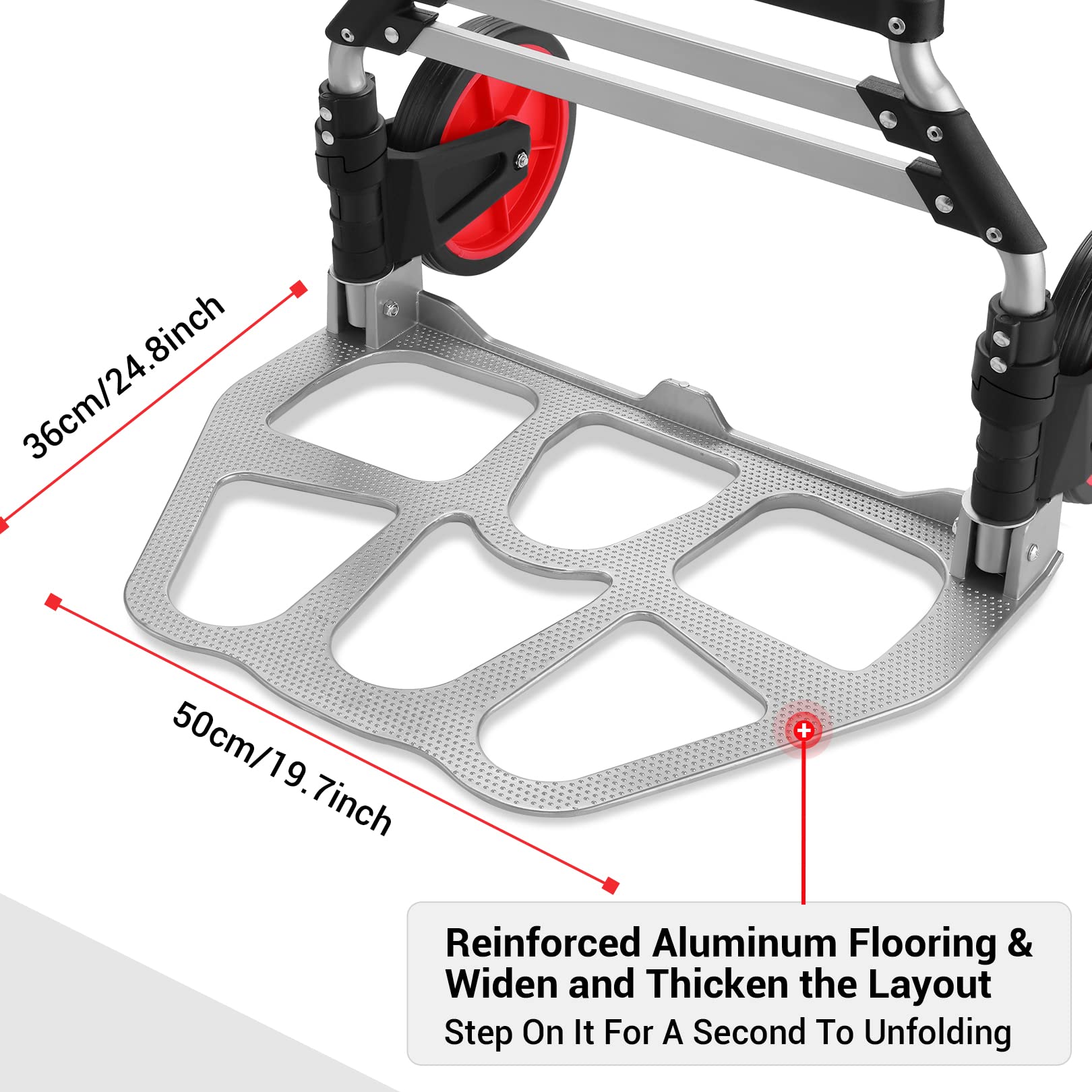 380LB Capacity Folding Hand Truck Dolly - Heavy Duty 2 Wheel Foldable Utility Cart, Collapsible Aluminum Luggage Cart with Telescoping Handle - Perfect for Moving, Warehouse, Home & Office Use