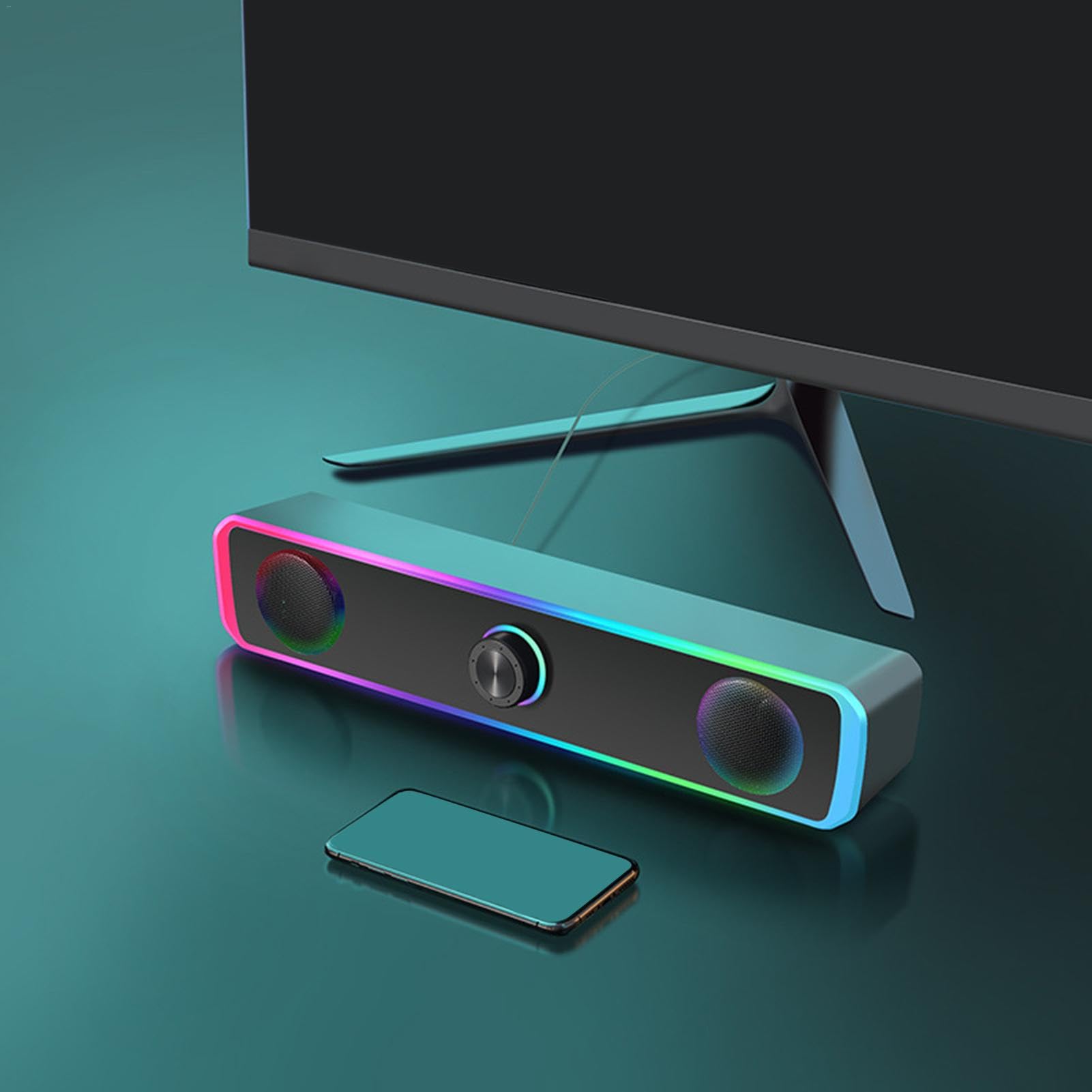 Wired Computer Speakers with 3.5mm Audio Jack | Portable Tabletop Gaming Speaker for Laptop & PC | Compact Design for Home Office, Gaming, and Entertainment