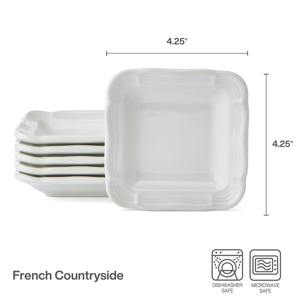 French Countryside® 50th Anniversary Set of 4 Appetizer Plates - Elegant Dinnerware for Cheese, Hors d'Oeuvres & Entertaining - Perfect for Anniversary Gifts, Bridal Showers & Dinner Parties