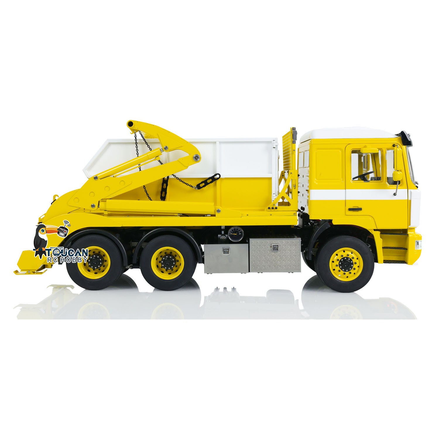 1/14 Scale 6X4 RC Hydraulic Skip Loader Truck VL18U F2000 - Metal Swing Arm, Loaded Dump Cars, 2 Speed Gearbox, 4CH Hydraulic System - Remote Control Construction Vehicle for Kids & Adults, Perfect for Indoor/Outdoor Play, Construction Site Simulation, and RC Hobby Enthusiasts