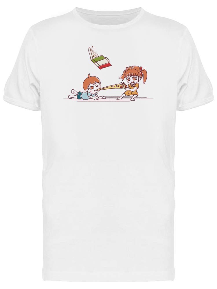 Fight For The Pizza Slice Men's Graphic T-Shirt - Funny Pizza Lover Tee for Casual Wear & Gifts