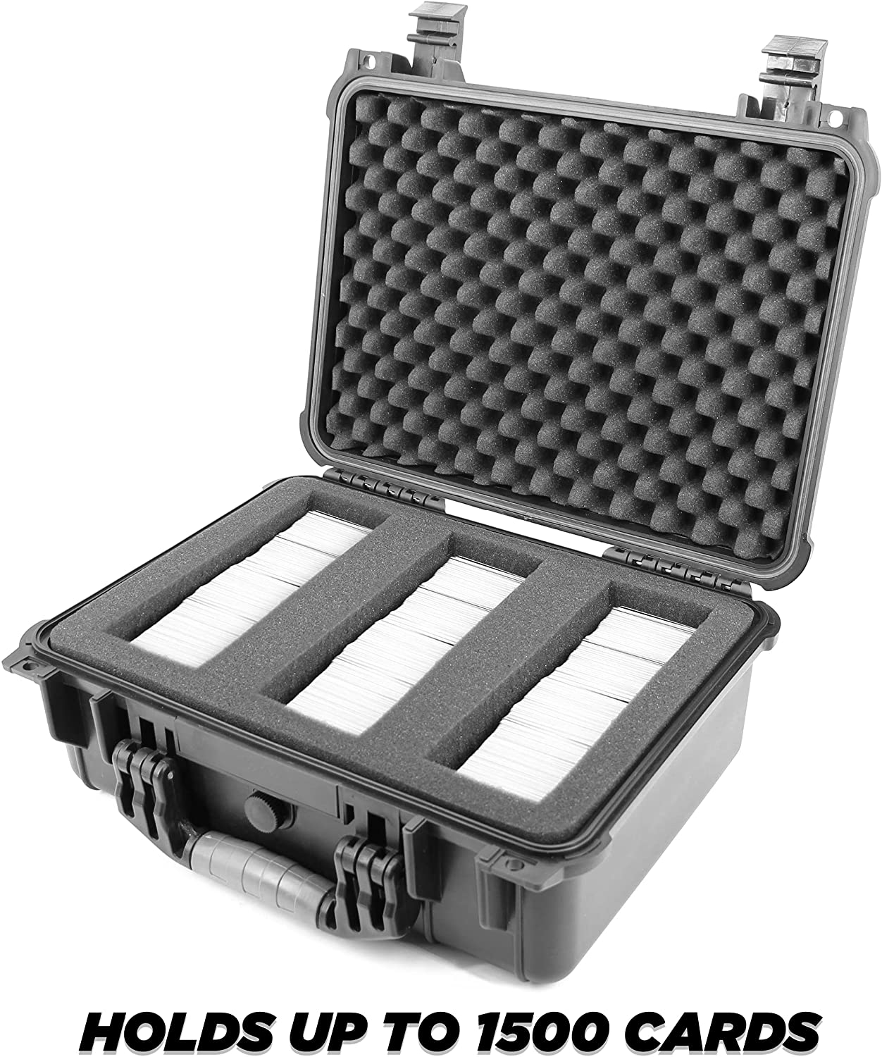CASEMATIX 16 Waterproof Trading Card Storage Case - Holds 1500 Cards | Hard Shell Protective Box with Customizable Foam Interior | Compatible with MTG, Pokemon & Yu-Gi-Oh | Perfect for Collectors, Tournaments & Travel