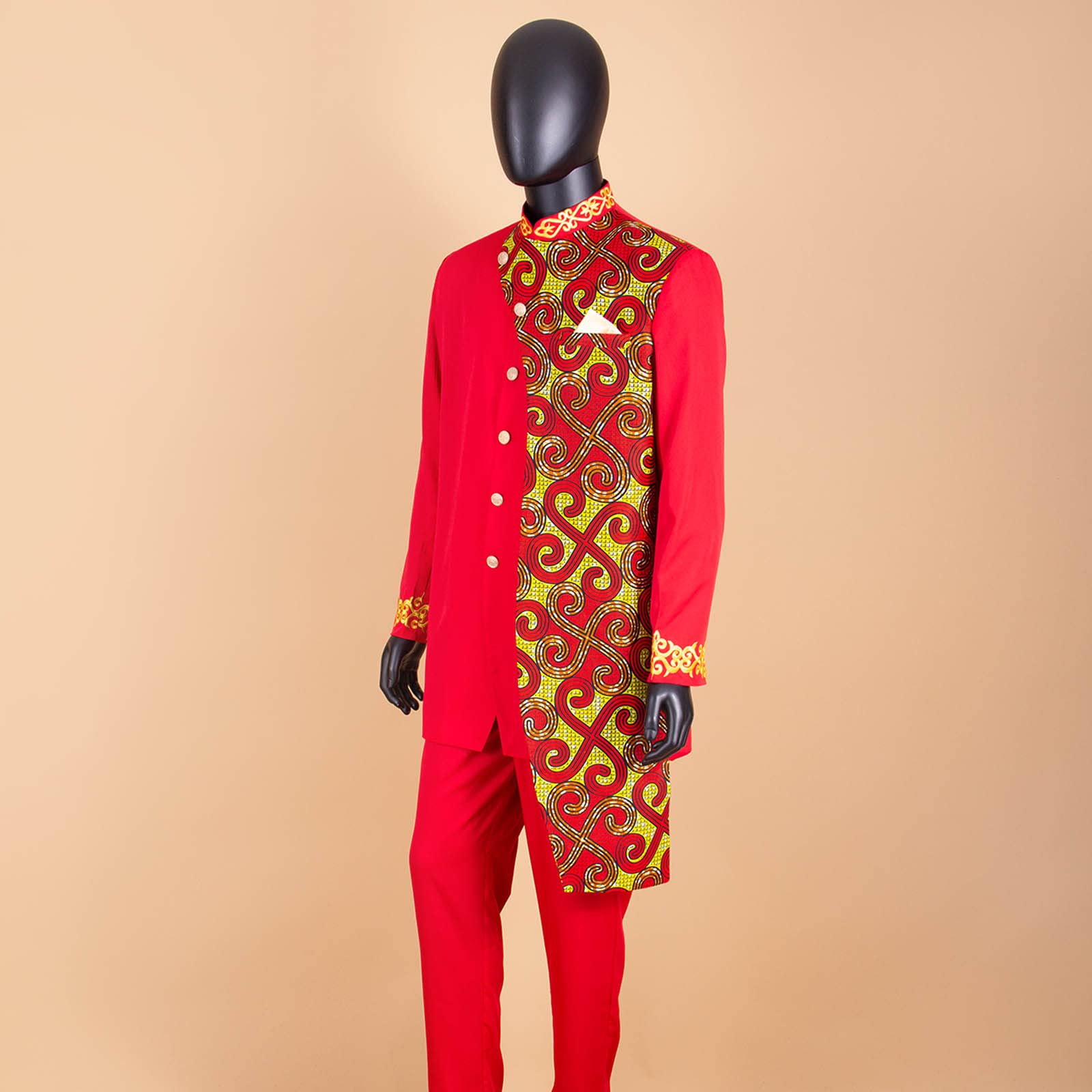 Stylish African Suits for Men - Slim Fit Embroidery Single Breasted Blazer & Pants Set | Business Formal Wear | Perfect for Weddings, Office & Special Occasions