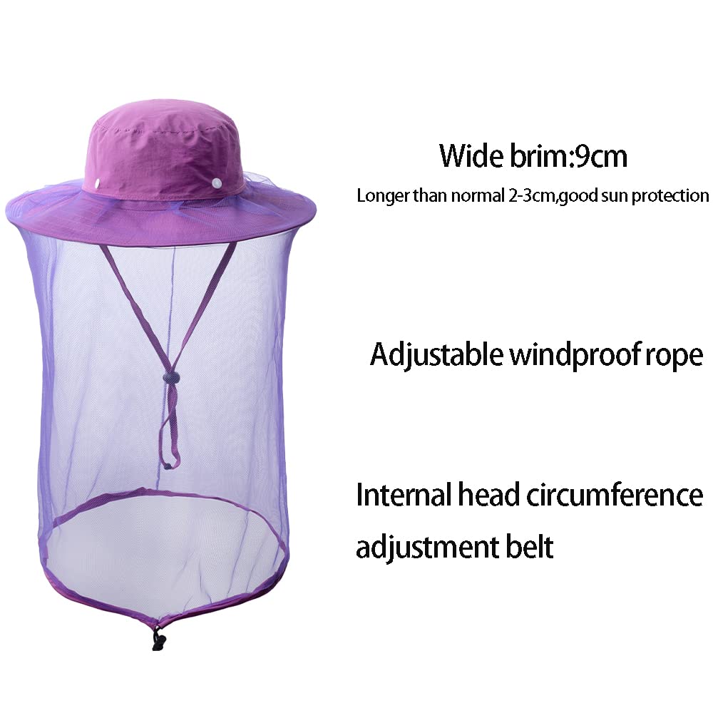 Fishing & Weedeating Sun Protection Hat with Hidden Mosquito Net Mesh - Outdoor Activities, Gardening, Hiking & Camping Gear