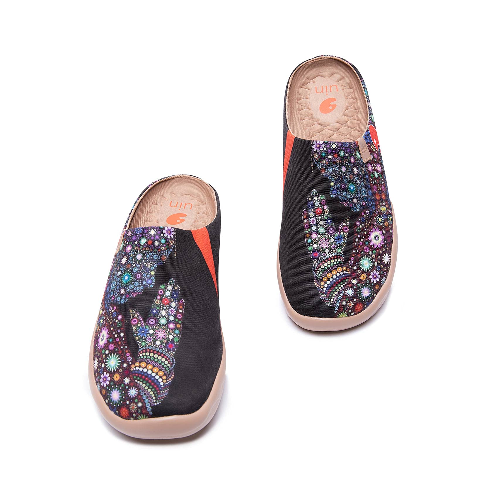 UIN Women's Slip-On Mules - Comfortable Lightweight Clogs with Wide Toe & Artistic Painting - Malaga Series | Perfect for Travel, Casual Wear & Everyday Comfort