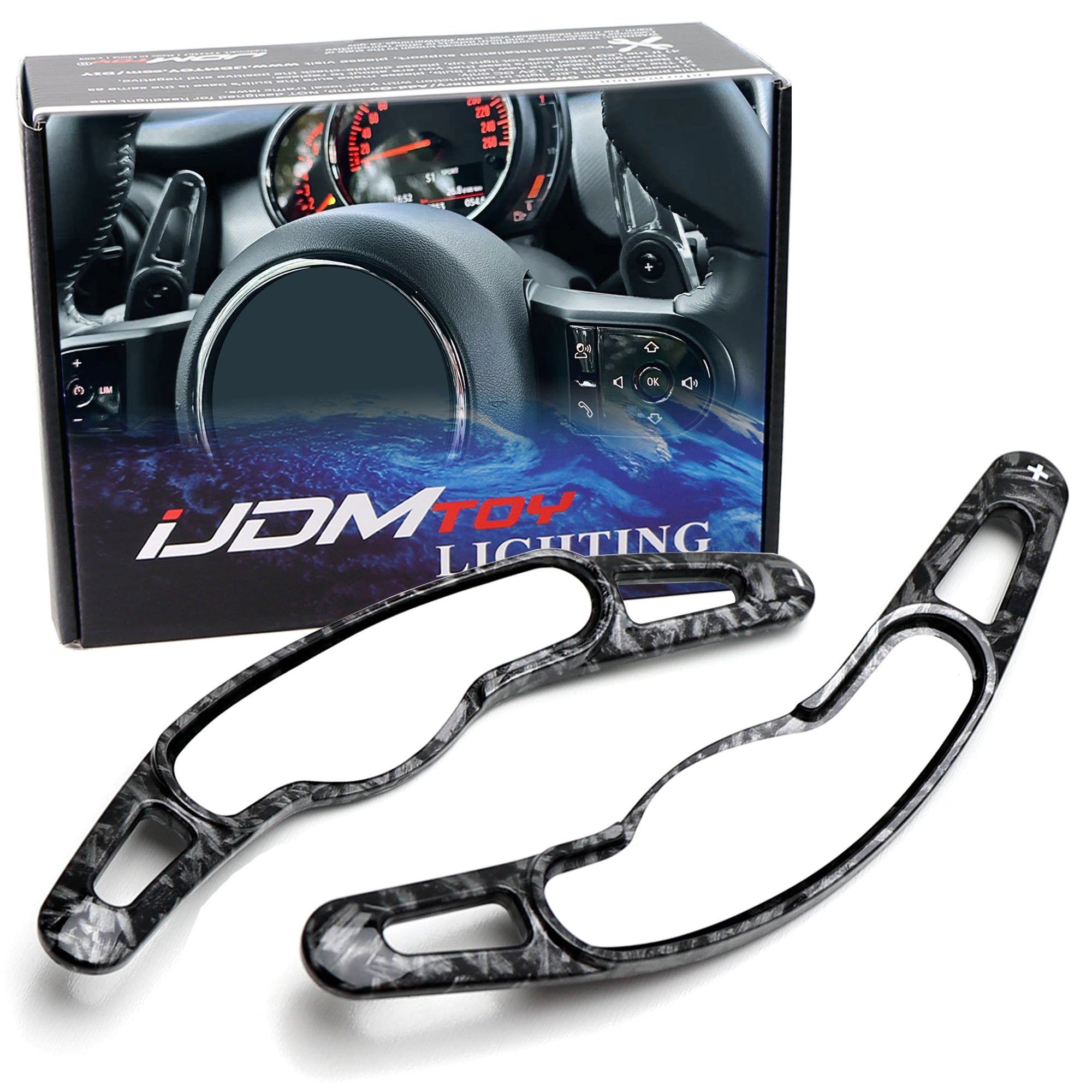 Premium Forged Carbon Fiber Steering Wheel Paddle Shifters for MINI Cooper F55 F54 F60 Models - Enhance Driving Performance & Sporty Look (Perfect for Racing, Track Days & Street Driving)