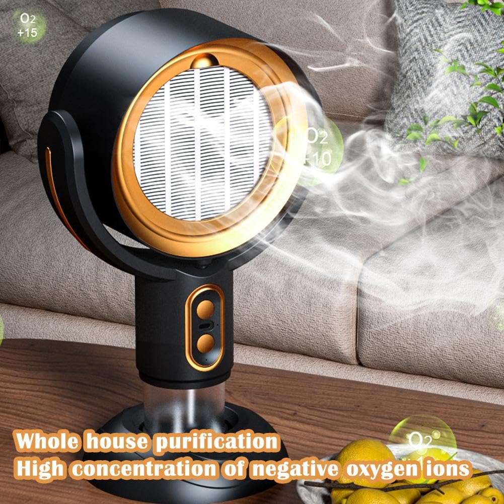 Portable Range Hood with Negative Ion Technology - 2 Speed Exhaust Fan for Smoke Removal, Deodorization & Air Purification - Rechargeable Desktop Kitchen Vent (Black) | Perfect for Small Apartments, RVs & Outdoor Cooking