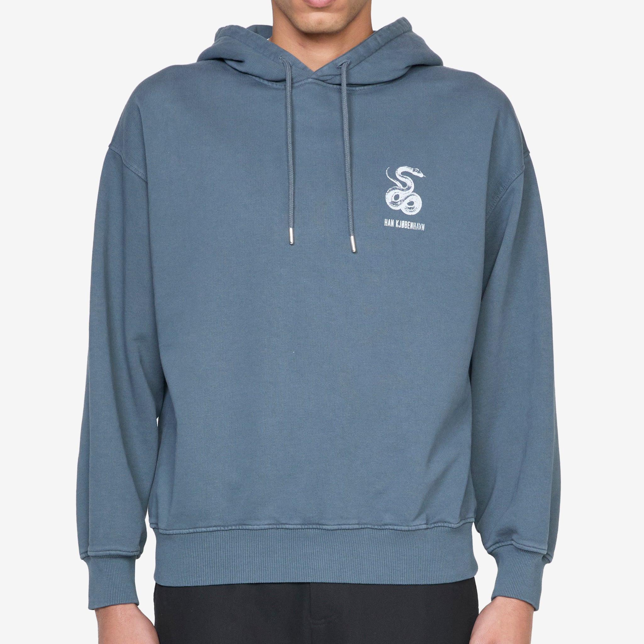 Snake Logo Oversized Hoodie for Men & Women - Dark Grey Pullover Sweatshirt | Streetwear Fashion, Casual Loungewear, Gym & Outdoor Activities