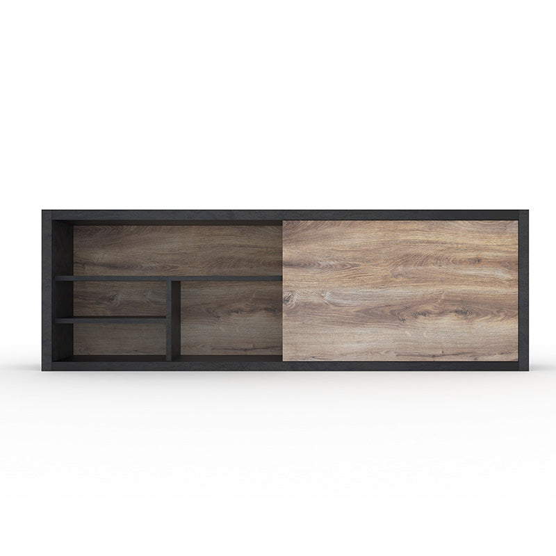 ARTO 240cm TV Stand with Storage - Warm Oak & Black Finish - Perfect for Living Room, Bedroom, or Home Theater Setup