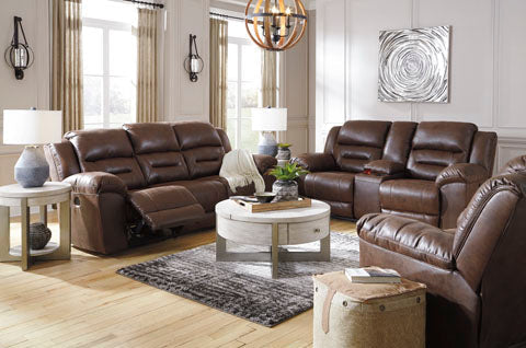 Stoneland Power Recliner Loveseat with Console - Modern Upholstered Reclining Sofa for Living Room, Home Theater & Relaxation
