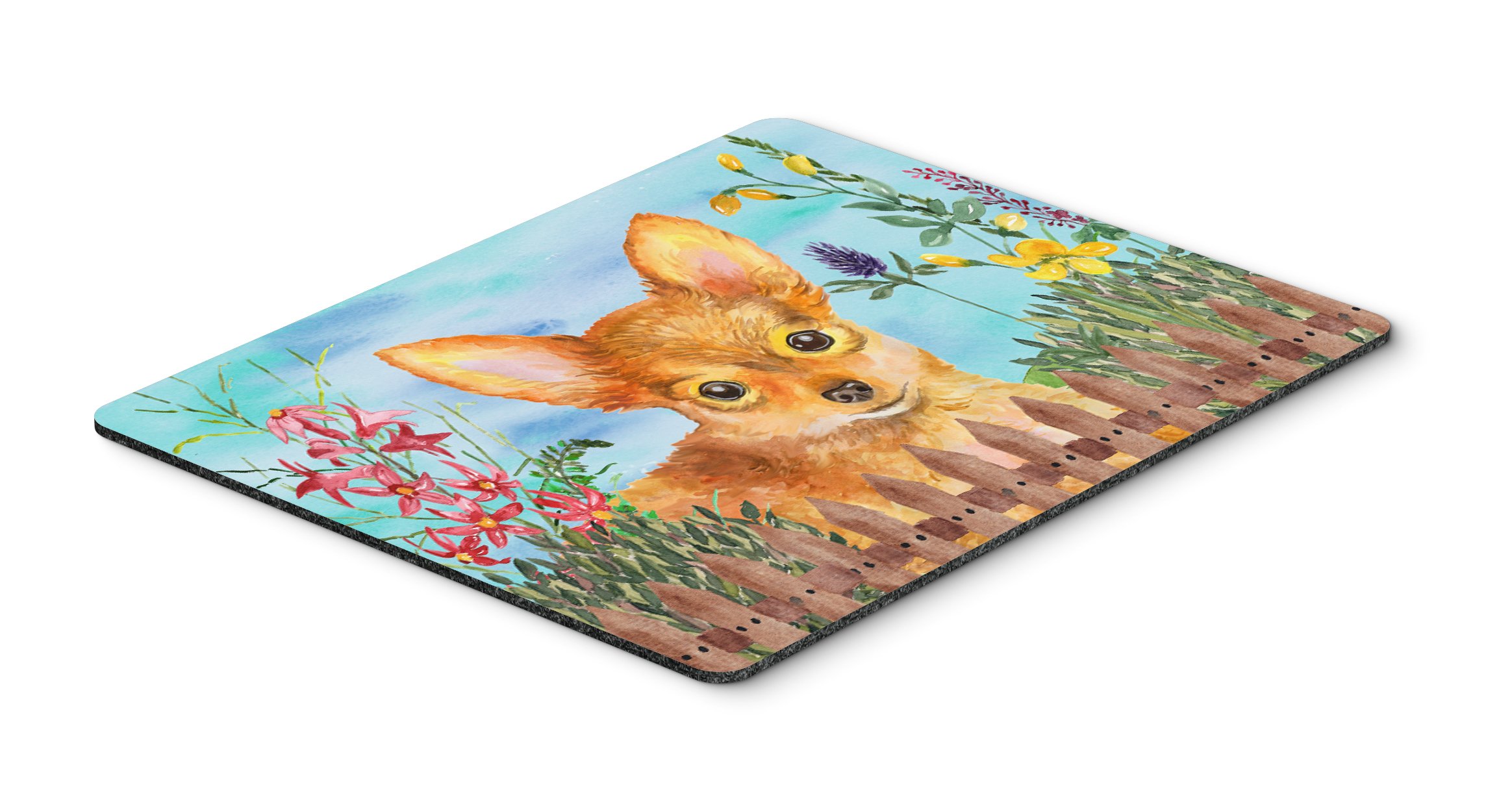 Caroline's Treasures CK1284MP Toy Terrier Spring Mouse Pad - Large Washable Non-Slip Desk Mat for Home Office, Gaming & Computer Work | Cute Dog Design Home Decor for Workstations & Desks