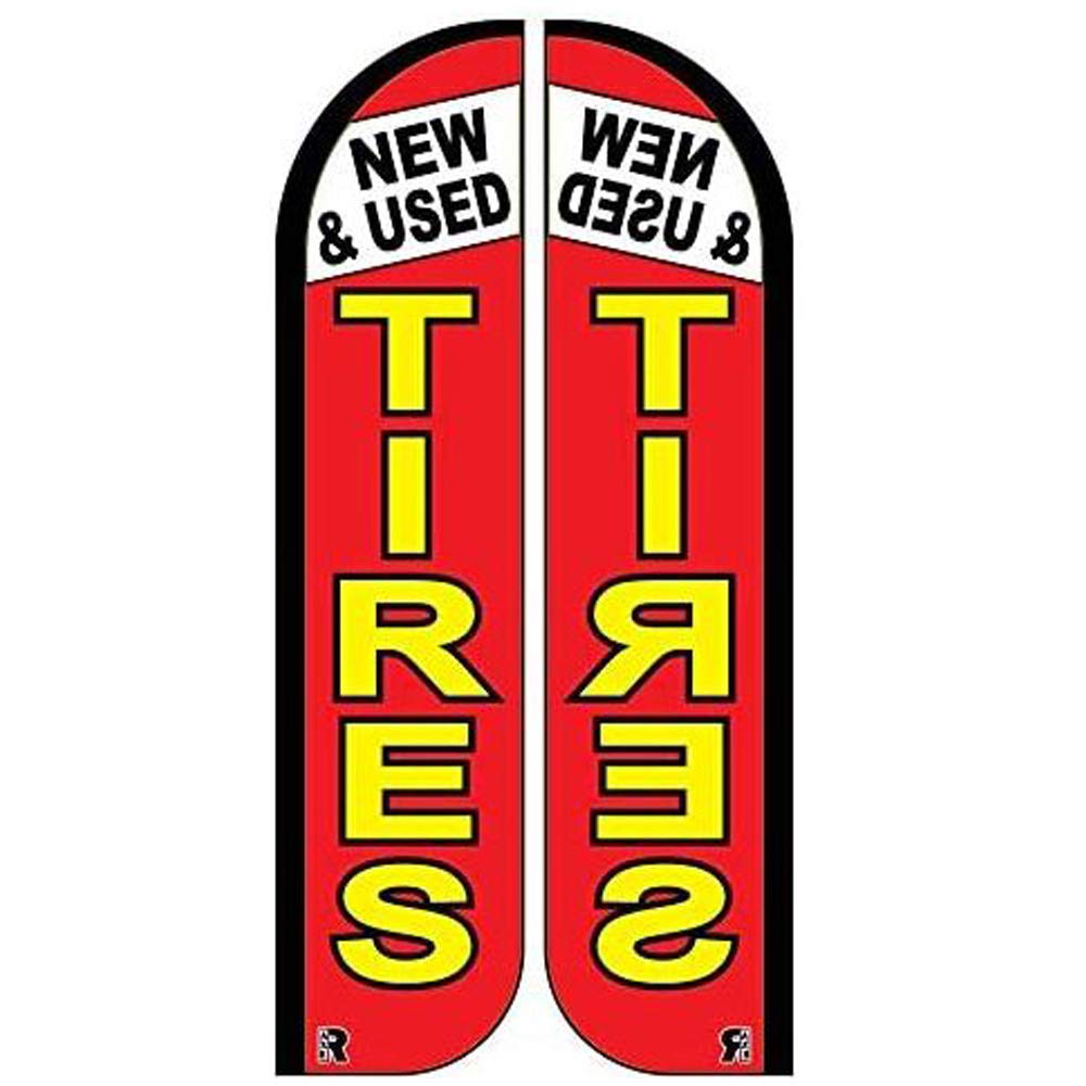 3 Pack Business Windless Feather Flags - 10x2.5ft Advertising Flags with 13ft Poles & Ground Stakes for Auto Repair, Tire Shops & Grand Openings | Perfect for Outdoor Promotions, Car Dealerships & Retail Store Events