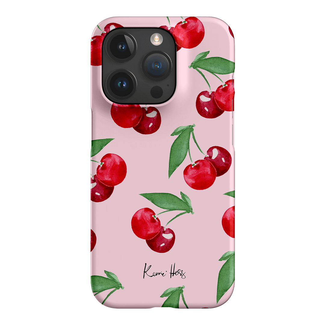Cherry Rose Floral Pattern Phone Case for iPhone 15 Pro Max - Slim Protective Shockproof Cover with Non-Slip Grip (Pink Blossom Design) | Perfect for Daily Use, Travel & Gift Giving