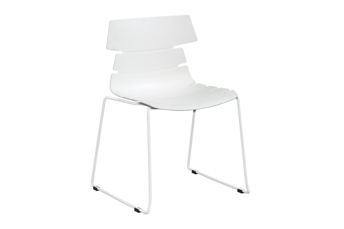 Wave Plastic Chair with Sled Base - Lightweight Outdoor/Indoor Stackable Chair for Patio, Beach, Camping & Picnics