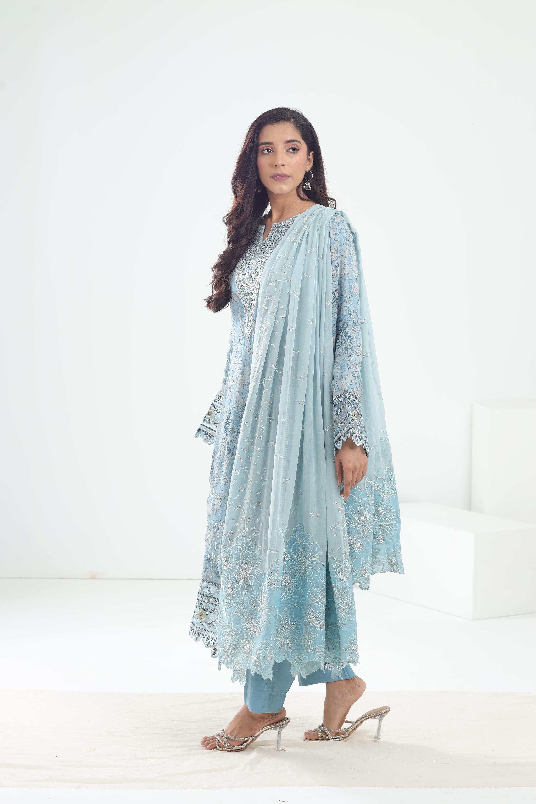 Nureh Amaya Chiffon Luxe Dress - Elegant Flowy Chiffon Maxi Dress for Women | Perfect for Weddings, Parties & Special Occasions