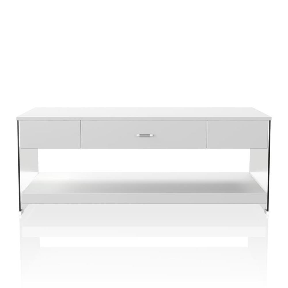 Modern White Wooden Storage Coffee Table with Lift Top - Stylish Living Room Furniture for Small Spaces & Home Organization