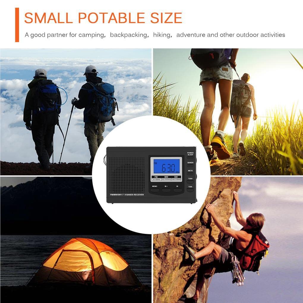 Portable AM/FM/SW Radio with Retractable Antenna, Alarm Clock, Battery Operated - Perfect for Home, Office, Travel & Emergency Use