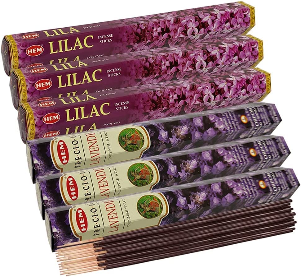 Premium Lilac & Lavender Incense Sticks with Elegant Holder Set - 12-Piece Variety Pack for Aromatherapy, Meditation & Home Fragrance | Hem Trumiri Brand | Perfect for Relaxation, Yoga & Stress Relief