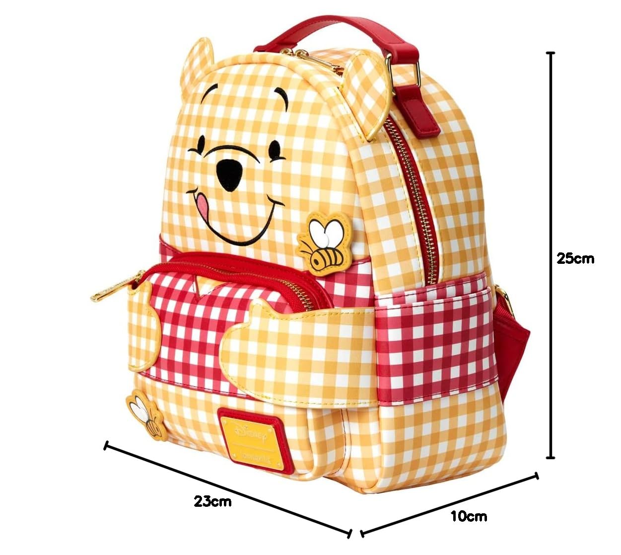 Loungefly Disney Winnie the Pooh Gingham Backpack - Cute Cartoon Character School Bag for Women & Teens - Perfect for Disney Trips, School, and Travel