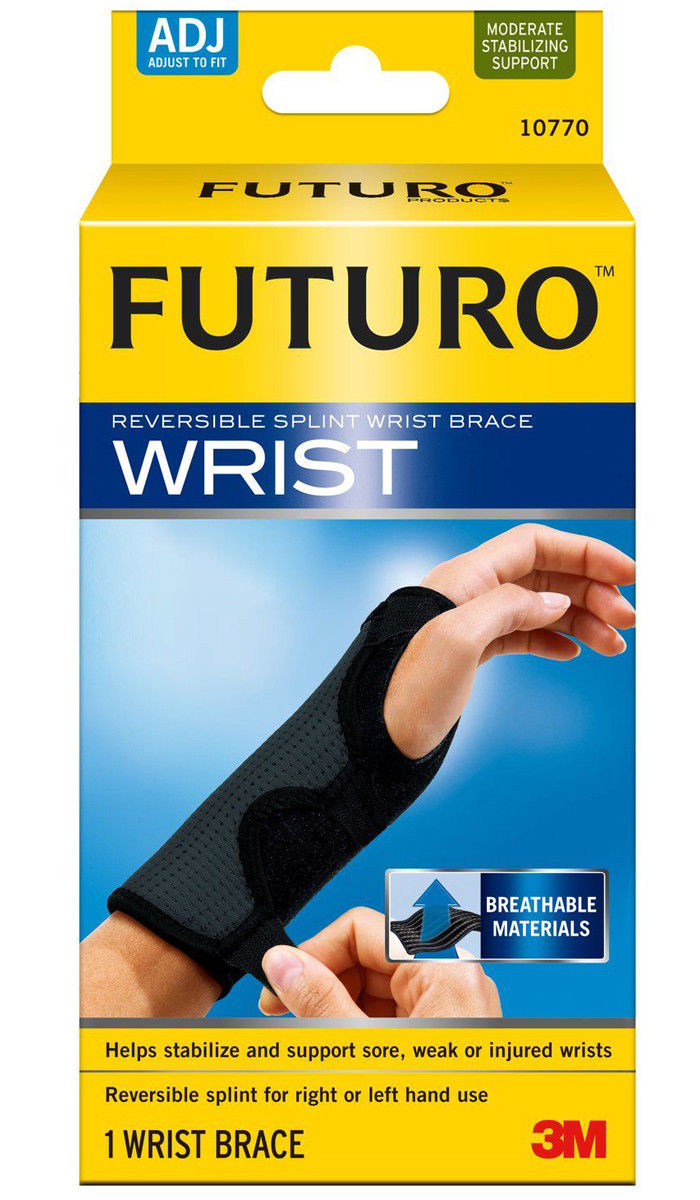Futuro 10770EN Reversible Wrist Brace Splint - Box of 12 for Carpal Tunnel Relief & Wrist Support - Ideal for Office Work, Typing & Sports Injuries