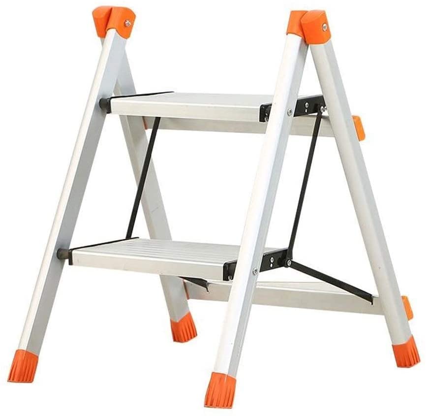 JYDQM 2-Step Aluminum Alloy Ladder - 100kg Max Load, Lightweight Kitchen & Bathroom Stepladder (39x53x57cm) - Perfect for Home Use, Car Washing, Gardening & Indoor Tasks