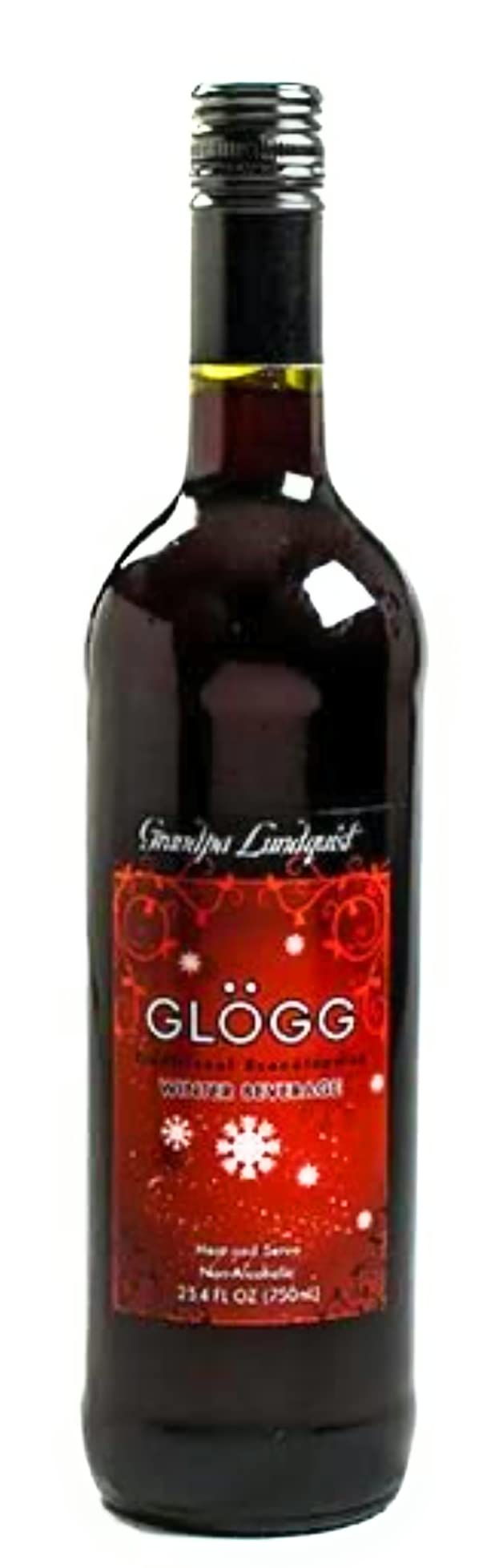 Grandpa Lundquist Glogg Winter Spiced Wine Beverage - 25.4 Fl Oz Bottles (6-Pack) | Traditional Swedish Mulled Wine for Holiday Parties, Christmas Gatherings & Cold Weather Coziness