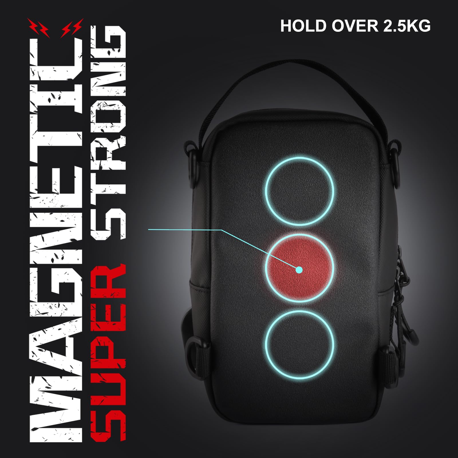 LEPHYON Magnetic Gym Bag for Men & Women - Small Crossbody Sling Bag with Strong Magnets & USB Charging Port - Multi-Carry Design for Workout, Sports & Travel - Best Fitness Gift for Gym Lovers (Ideal for Gym, Running, Hiking & Everyday Use)