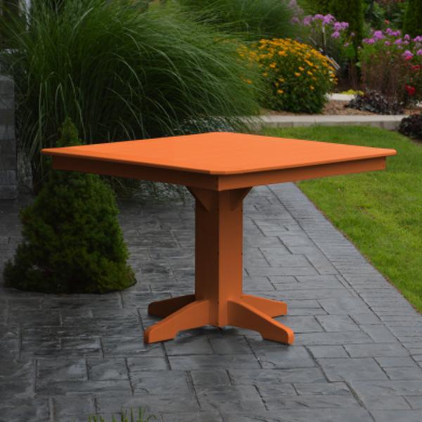 Eco-Friendly Recycled Plastic Square Dining Table - Durable & Sustainable Outdoor/Indoor Use for Patio, Garden, or Kitchen