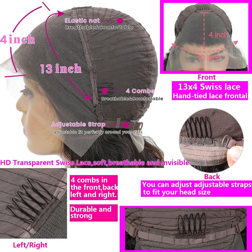 13x4 HD Lace Front Wigs Human Hair - Deep Wave Brazilian 12A Wet & Wavy Glueless Curly Wigs 20 Inch 180% Density Natural Color | Perfect for Daily Wear, Cosplay, and Special Occasions