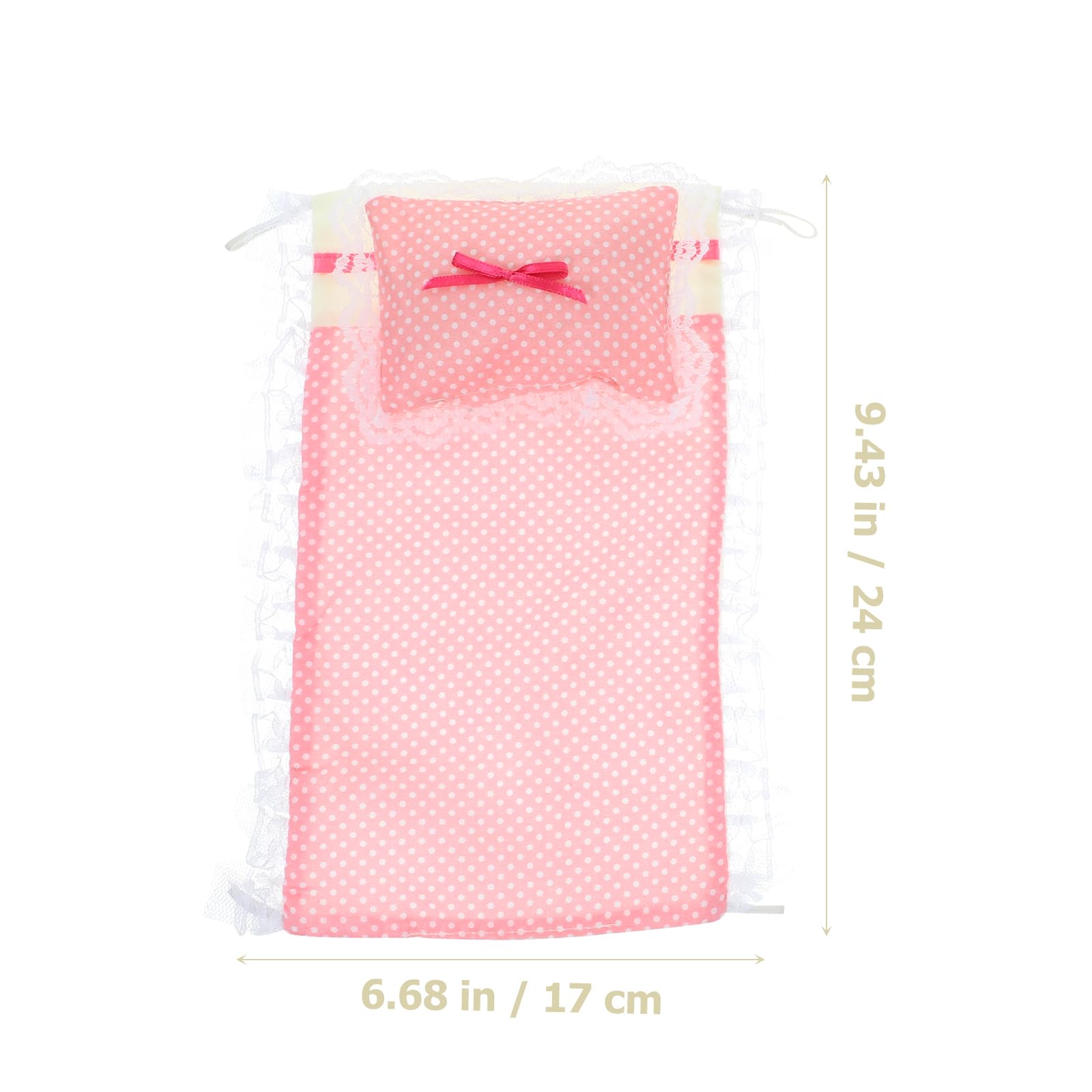 Miniature Doll Pillow and Bedding Set - 2 Pack Cotton Quilt with Small Pillows for Dollhouse | Perfect for Barbie Doll Beds, American Girl Doll Accessories & DIY Dollhouse Decor
