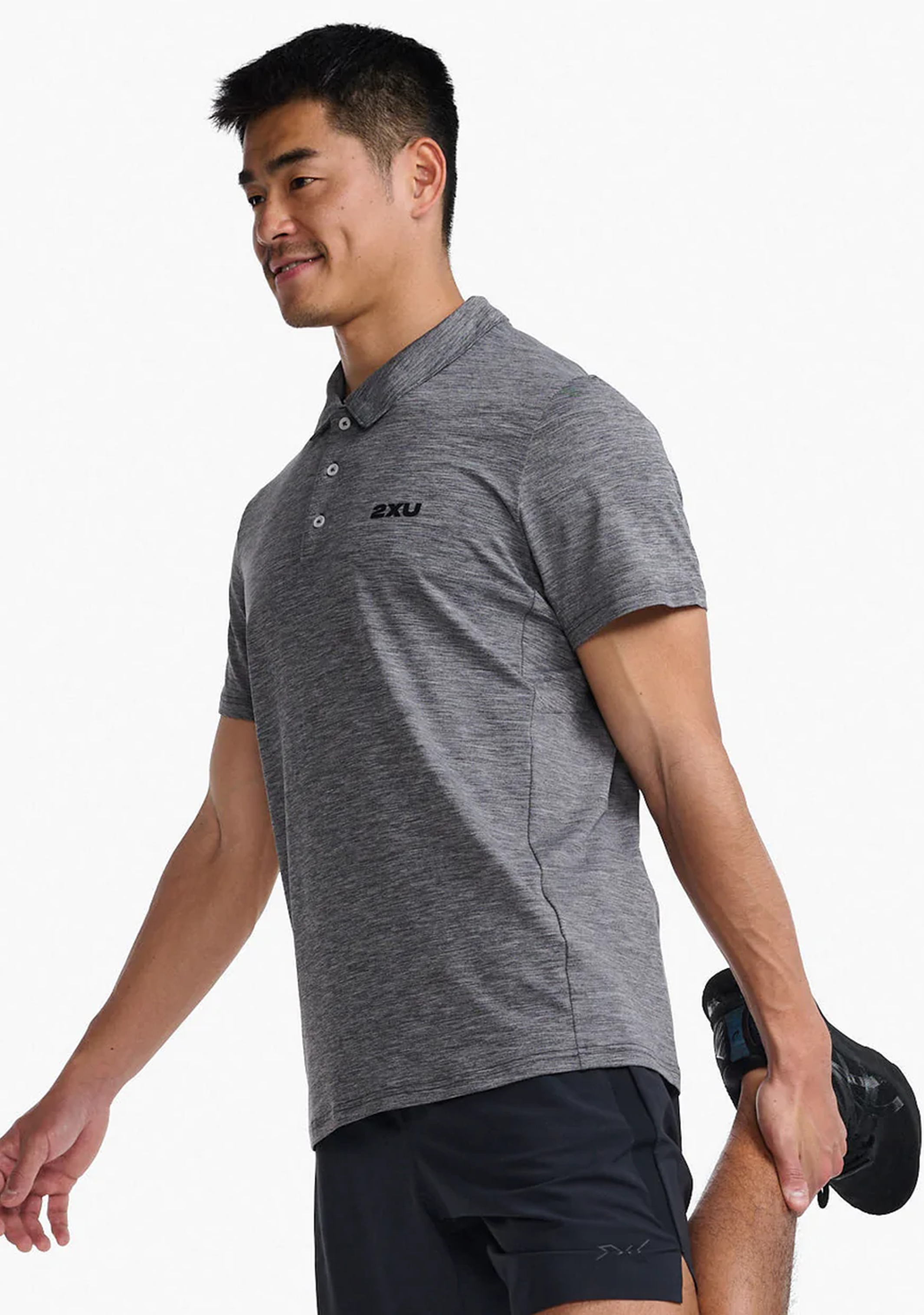 2XU Men's Performance Motion Polo Shirt - Moisture Wicking, Breathable & UV Protection for Running, Golf & Outdoor Sports