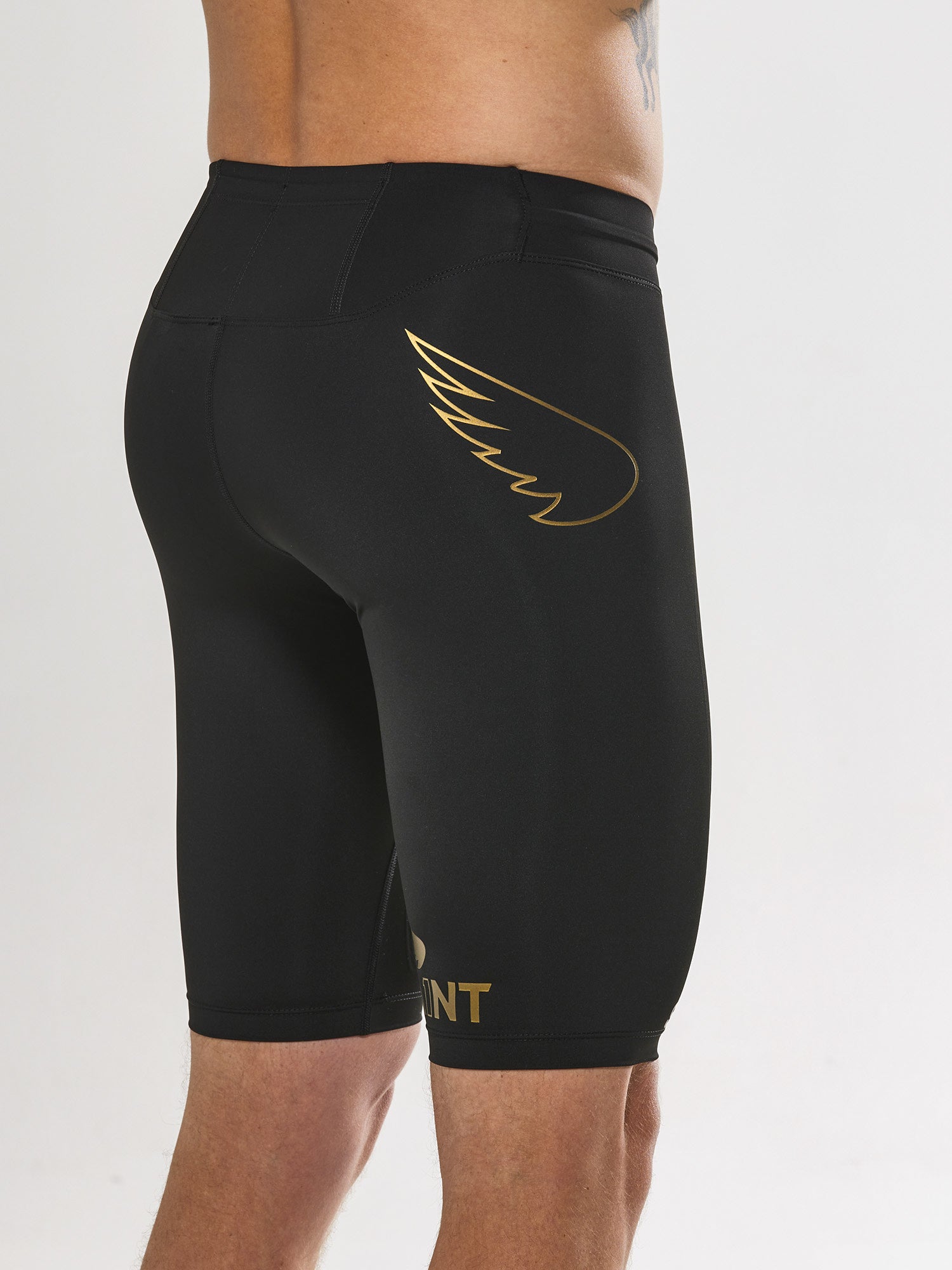 Saint Men's P1 Elite Compression Shorts with Drawcord - Black | High-Performance Workout & Running Shorts for Men