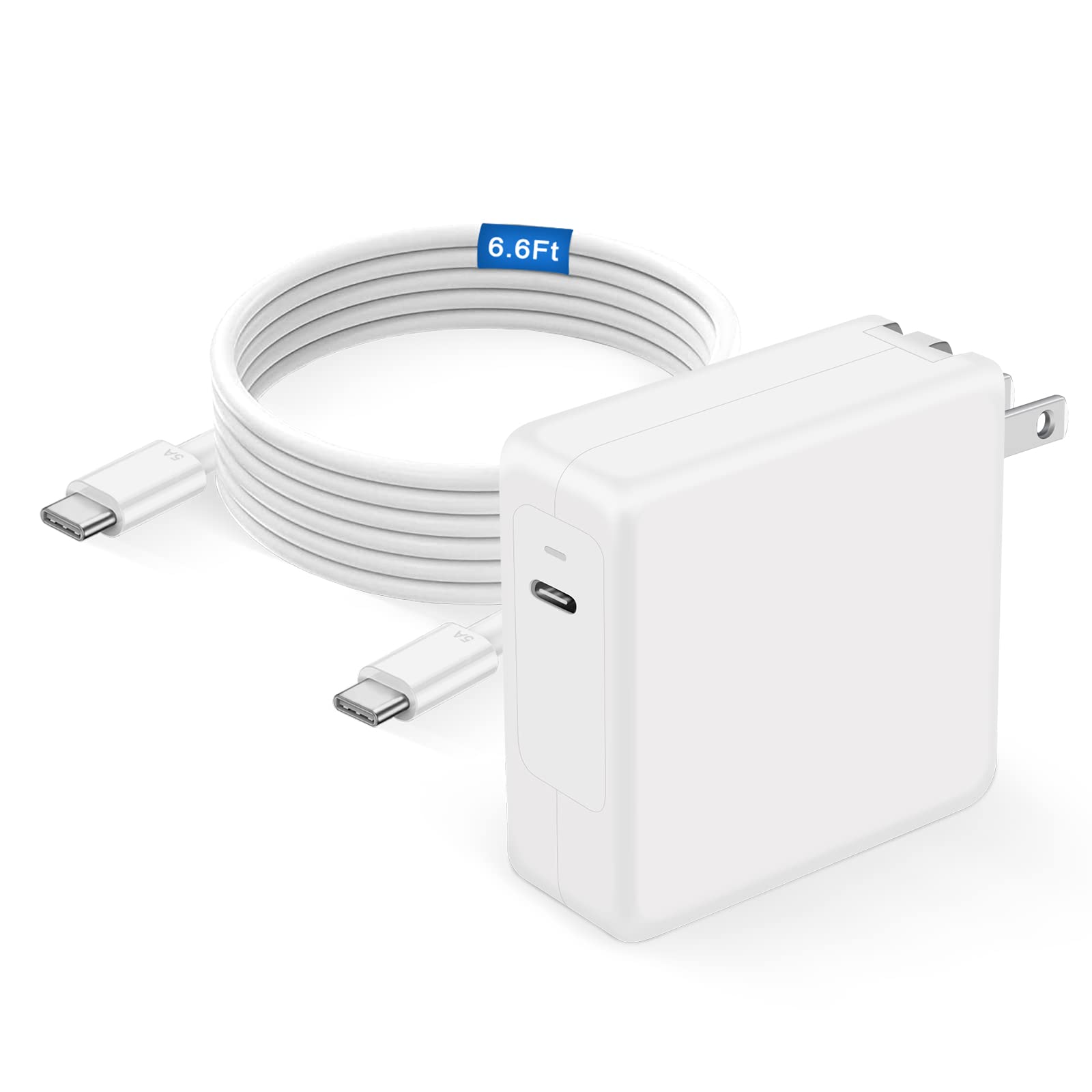 100W USB C Fast Charger for MacBook Pro 16/15/14/13 Inch & MacBook Air 13 Inch (M2 2022) - 6.6ft Type-C Cable Included - Compatible with iPad Pro & All USB-C Devices - Perfect for Travel, Office & Home Charging