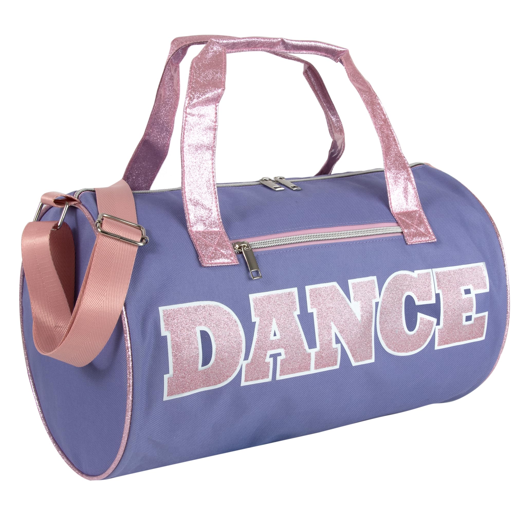 Dance Duffle Bag for Girls & Boys - Waterproof Gym Bag with Shoe Compartment | Perfect for Dance Class, Sports Practice & Travel | Purple & Pink Workout Duffel for Teens & Student Athletes