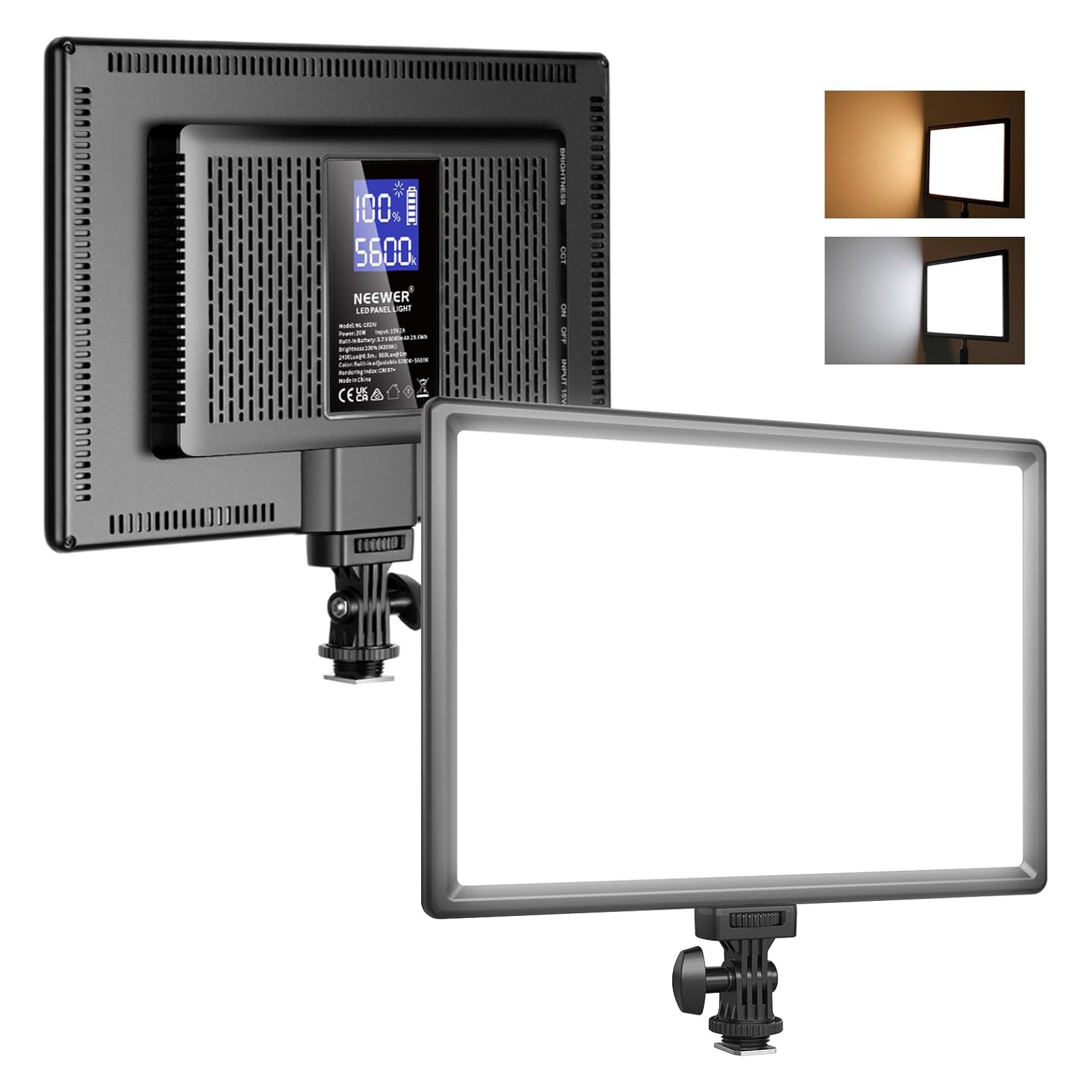 NEEWER NL 192AI Bi-Color LED Panel Light with Adjustable Brightness & Color Temperature - Perfect for Photography, Videography, and Studio Lighting