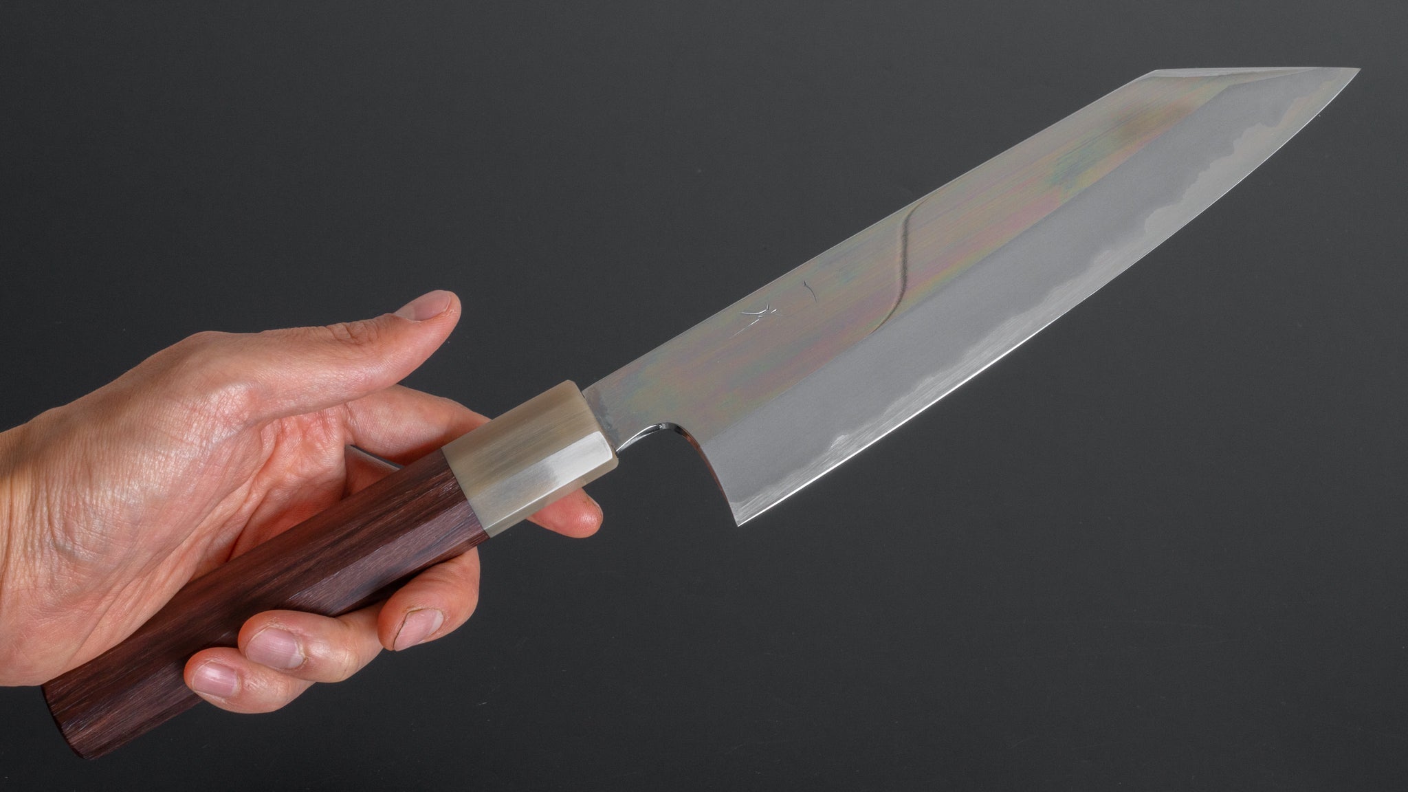 Hitohira Togashi White #1 Stainless Clad Kiritsuke Gyuto 210mm Chef Knife - Mirror Polished Blade with Taihei Rosewood Handle - Perfect for Sushi, Sashimi & Japanese Cuisine Preparation
